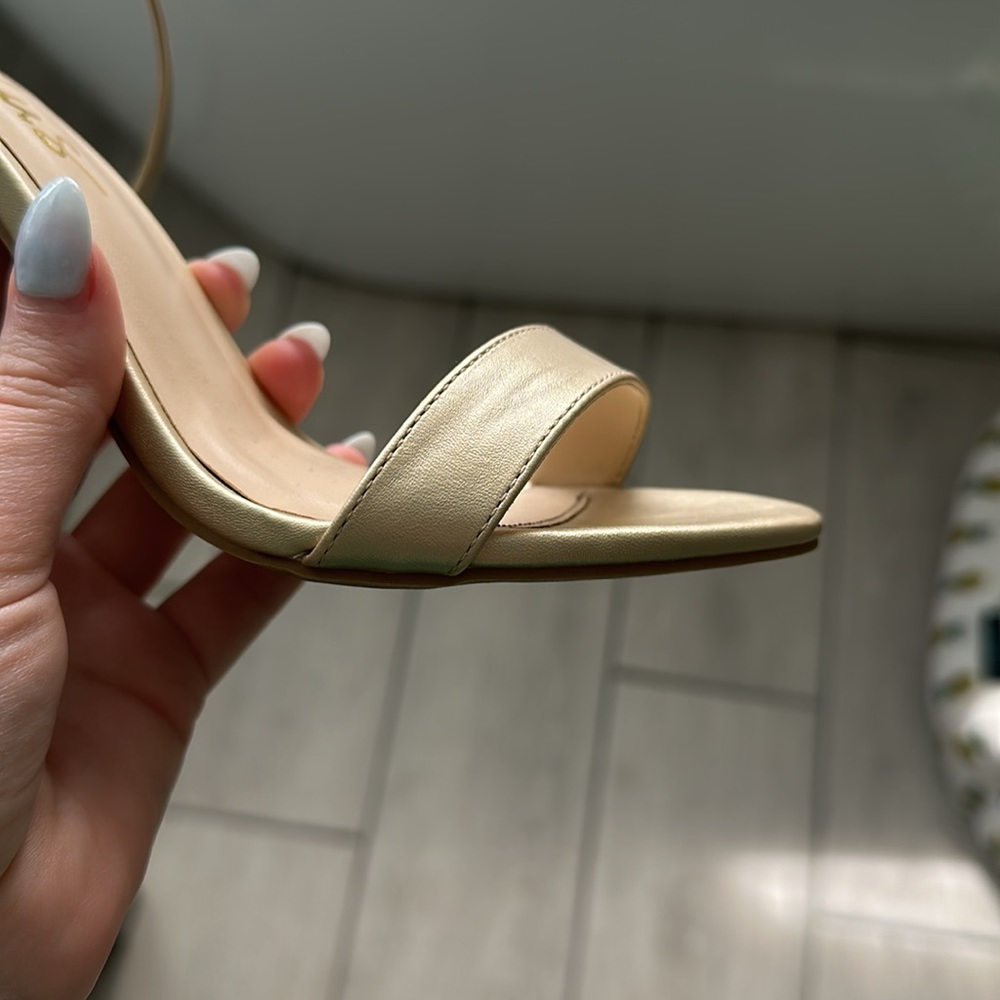 Lulus Gold Block Heels - Picture 8 of 9